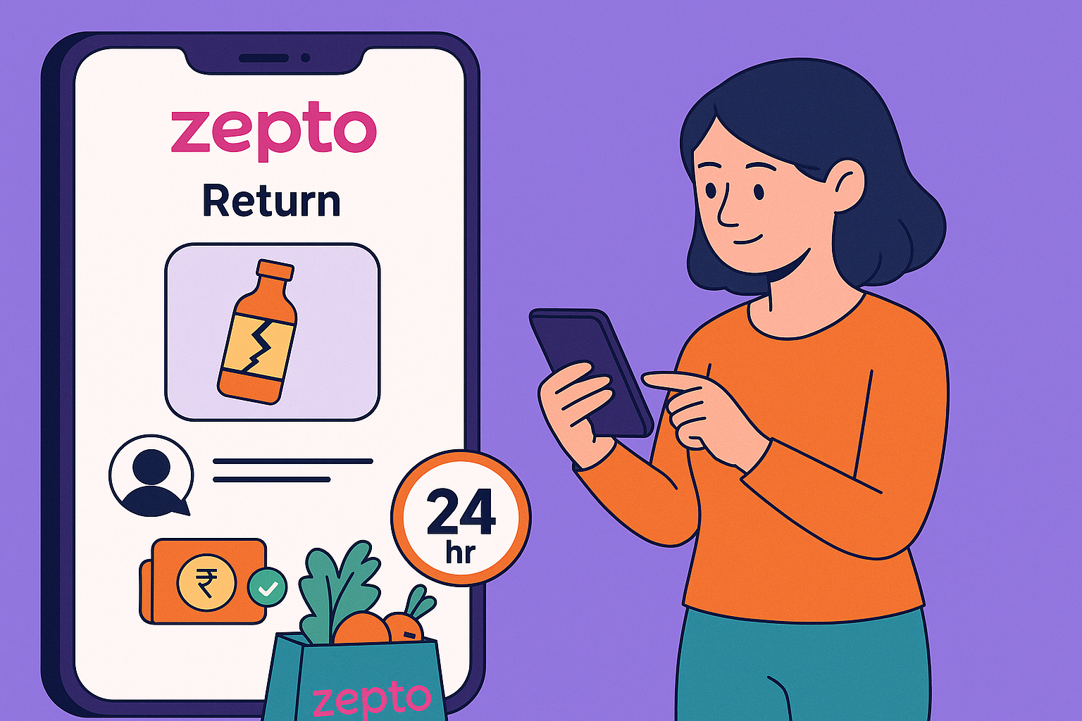 Zepto Grocery Return Policy